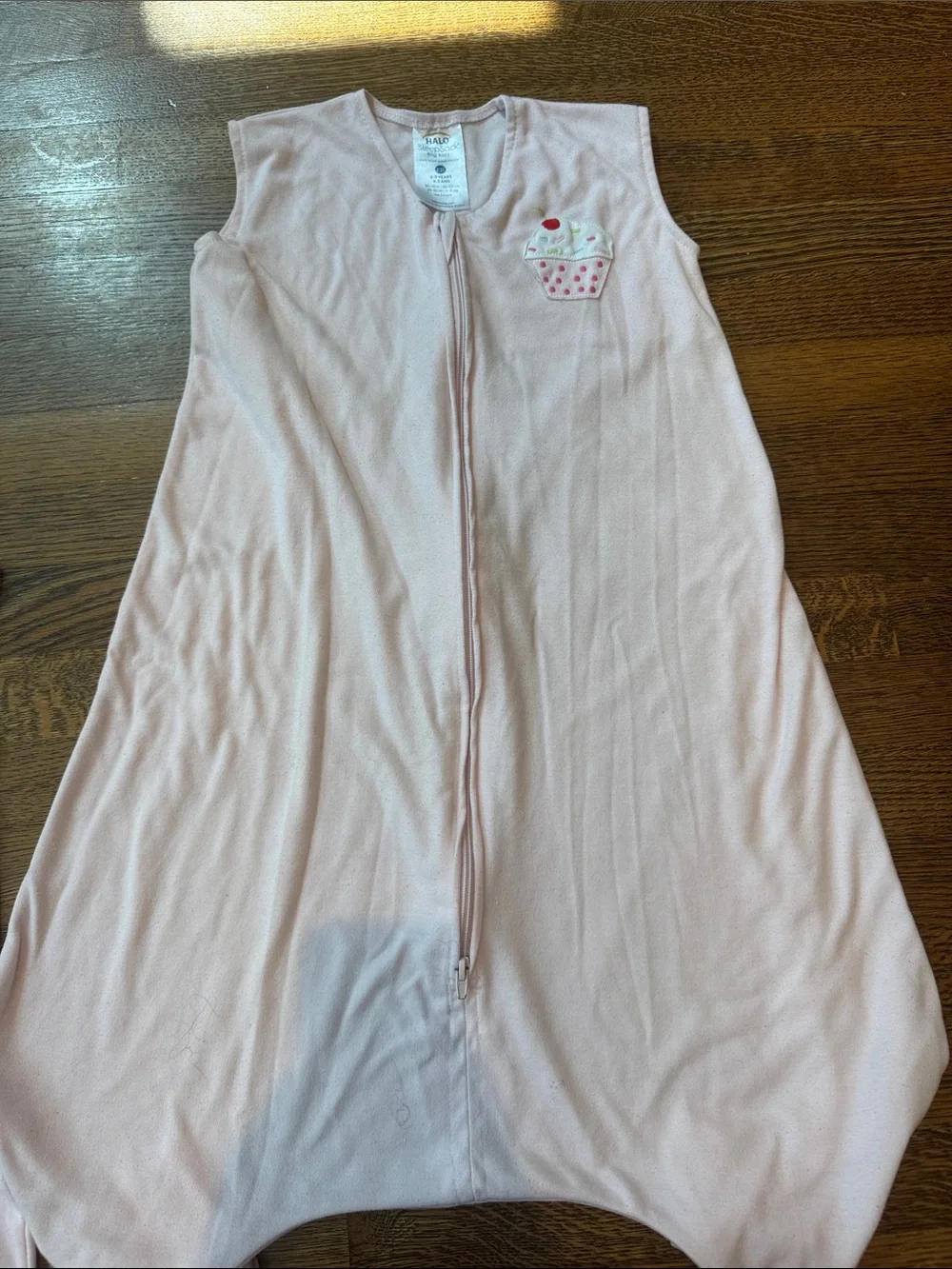 Pink Floral Girls' Sleep Sack Pajamas with Front Zipper